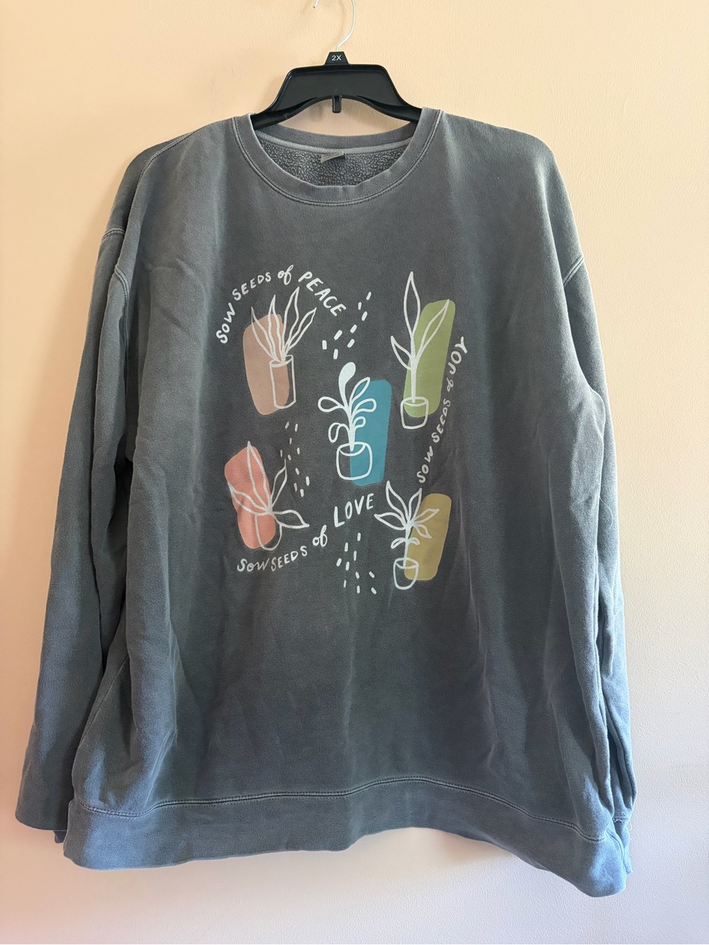 Morgan Harper Nichols Plant Crewneck Sweatshirt in Charcoal comfort colors